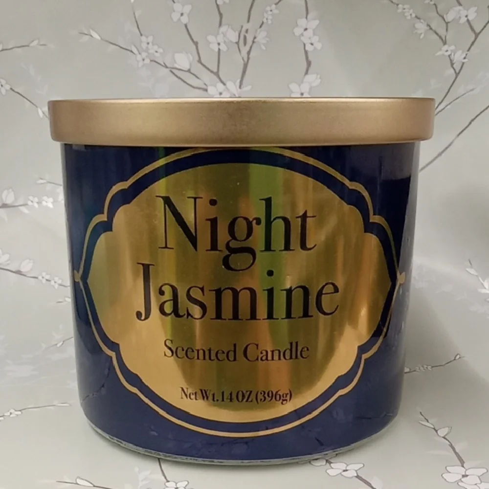 Night Jasmine Scented Candle - Blue and Gold